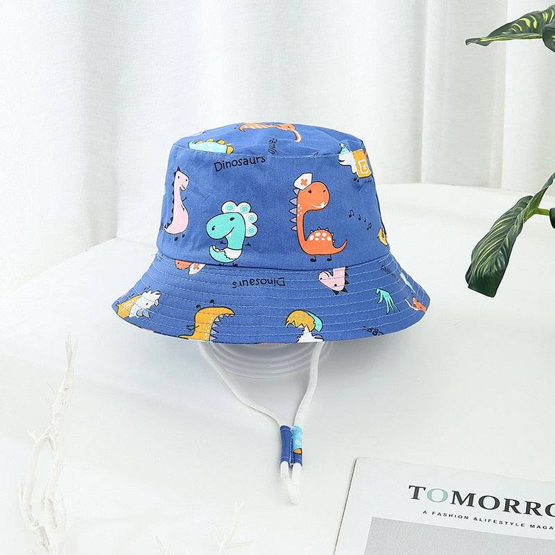 Children Cotton Cartoon Bucket Cap For Boys Printing Floral Baby Girls Sun Hat Flower Kids Bonnet - TheWellBeing4All