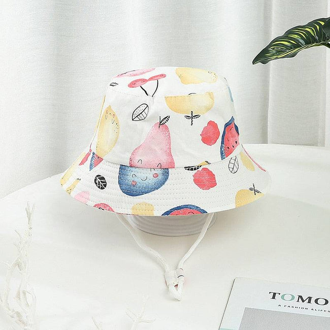 Children Cotton Cartoon Bucket Cap For Boys Printing Floral Baby Girls Sun Hat Flower Kids Bonnet - TheWellBeing4All