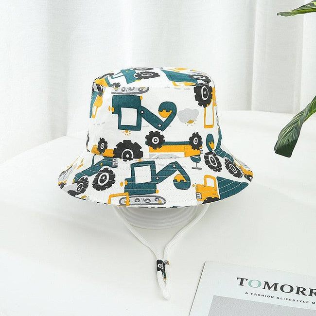 Children Cotton Cartoon Bucket Cap For Boys Printing Floral Baby Girls Sun Hat Flower Kids Bonnet - TheWellBeing4All