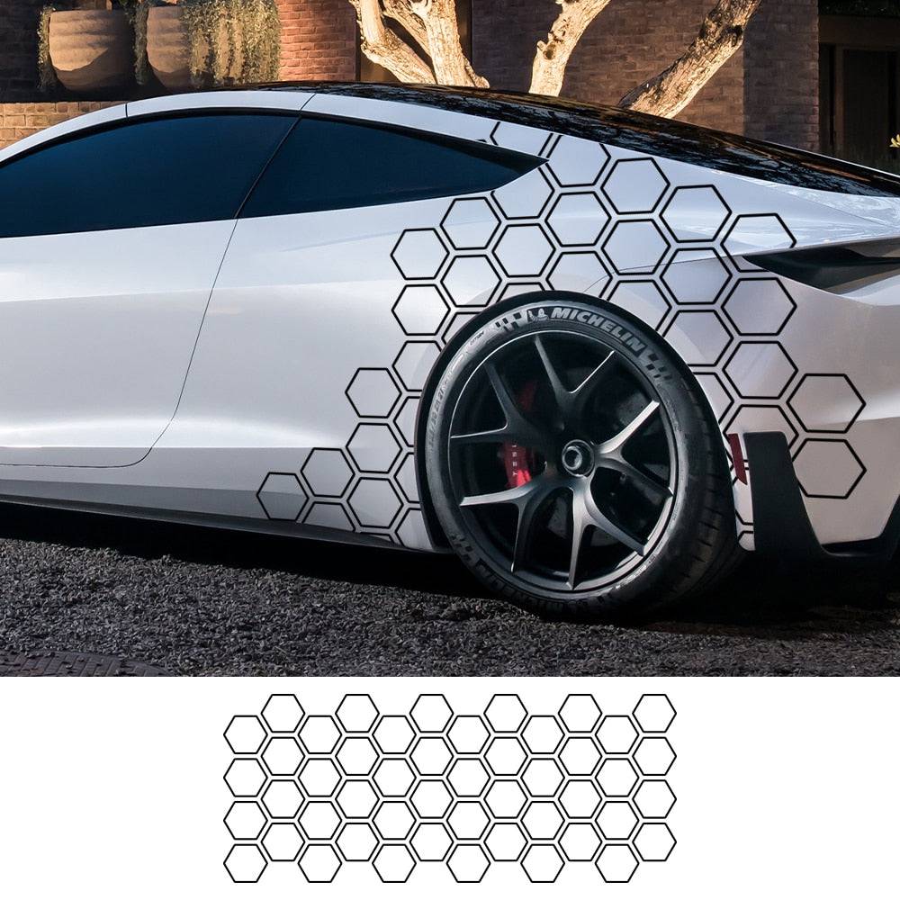 Car Graphics Honeycomb Open Style Sticker Auto Decor Tuning Car Side Sticker - TheWellBeing4All