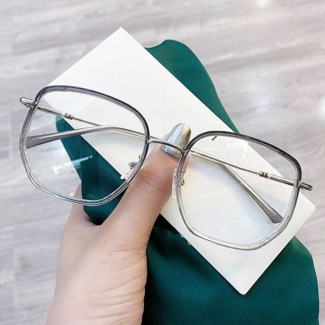 Girl Retro Green Frame Plain Glasses Blue Light Bezel Transparent Eyewear Glasses - TheWellBeing4All