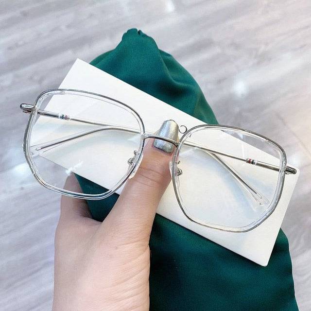 Girl Retro Green Frame Plain Glasses Blue Light Bezel Transparent Eyewear Glasses - TheWellBeing4All