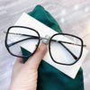 Girl Retro Green Frame Plain Glasses Blue Light Bezel Transparent Eyewear Glasses - TheWellBeing4All