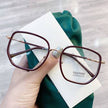 Girl Retro Green Frame Plain Glasses Blue Light Bezel Transparent Eyewear Glasses - TheWellBeing4All