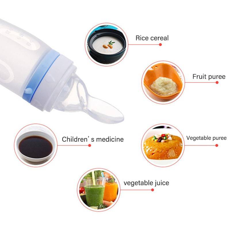 Baby Feeding Bottle Dolphin Silicone Rice Cereal Spoon Newborn Tableware Baby Goods Feeding Spoon - TheWellBeing4All