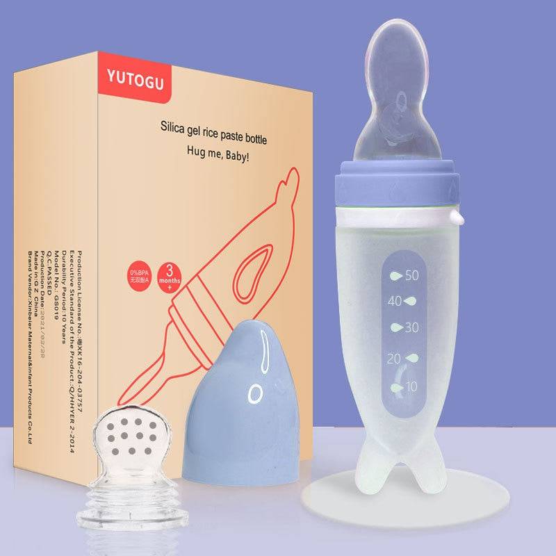 Baby Feeding Bottle Dolphin Silicone Rice Cereal Spoon Newborn Tableware Baby Goods Feeding Spoon - TheWellBeing4All