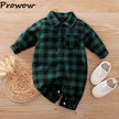 Stylish Newborn Baby Boy Plaid Rompers - Christmas Gentleman Suit - TheWellBeing4All