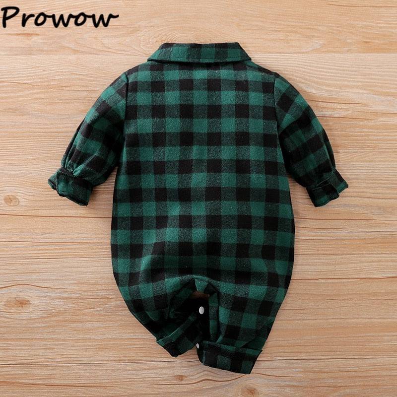 Stylish Newborn Baby Boy Plaid Rompers - Christmas Gentleman Suit - TheWellBeing4All