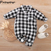 Stylish Newborn Baby Boy Plaid Rompers - Christmas Gentleman Suit - TheWellBeing4All