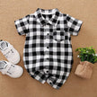 Stylish Newborn Baby Boy Plaid Rompers - Christmas Gentleman Suit - TheWellBeing4All