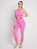 Women's Seamless Dotted Two-piece Peach Hip Trousers Racerback Bra Vest Sports Suit - TheWellBeing4All