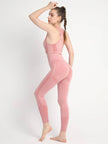 Women's Seamless Dotted Two-piece Peach Hip Trousers Racerback Bra Vest Sports Suit - TheWellBeing4All