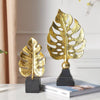 Creative Modern Golden Leaf Ornament Home Living Room Decoration Metal Figurines Flowers Ornaments Miniature Metal Figurines - TheWellBeing4All