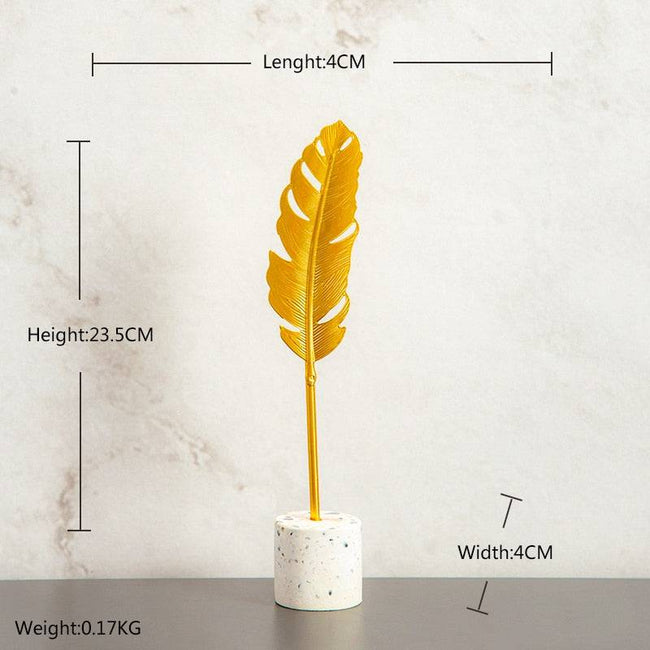 Creative Modern Golden Leaf Ornament Home Living Room Decoration Metal Figurines Flowers Ornaments Miniature Metal Figurines - TheWellBeing4All