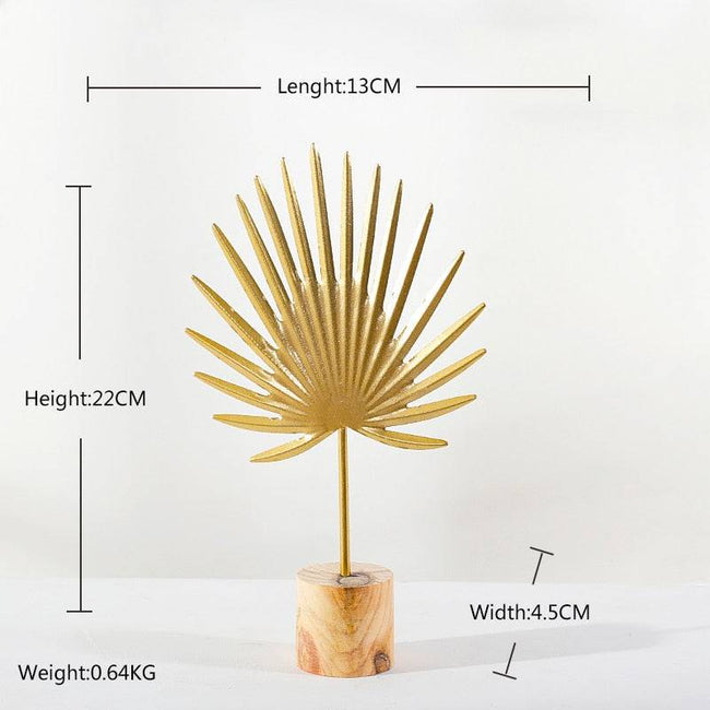 Creative Modern Golden Leaf Ornament Home Living Room Decoration Metal Figurines Flowers Ornaments Miniature Metal Figurines - TheWellBeing4All