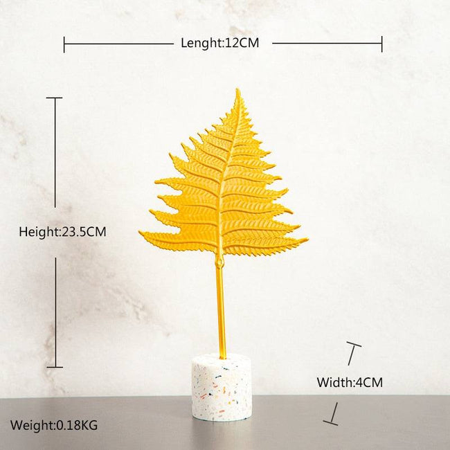 Creative Modern Golden Leaf Ornament Home Living Room Decoration Metal Figurines Flowers Ornaments Miniature Metal Figurines - TheWellBeing4All