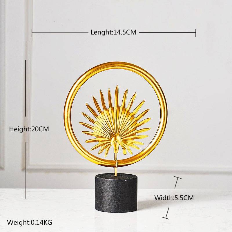 Creative Modern Golden Leaf Ornament Home Living Room Decoration Metal Figurines Flowers Ornaments Miniature Metal Figurines - TheWellBeing4All