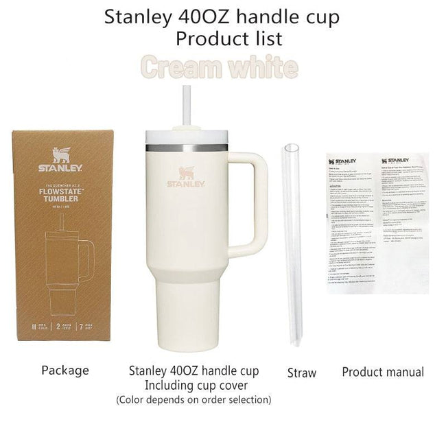 Stanley 40oz Quencher Tumbler With Handle With Straw Lids Stainless Steel Coffee Thermos Cup Car Mugs vacuum cup - TheWellBeing4All