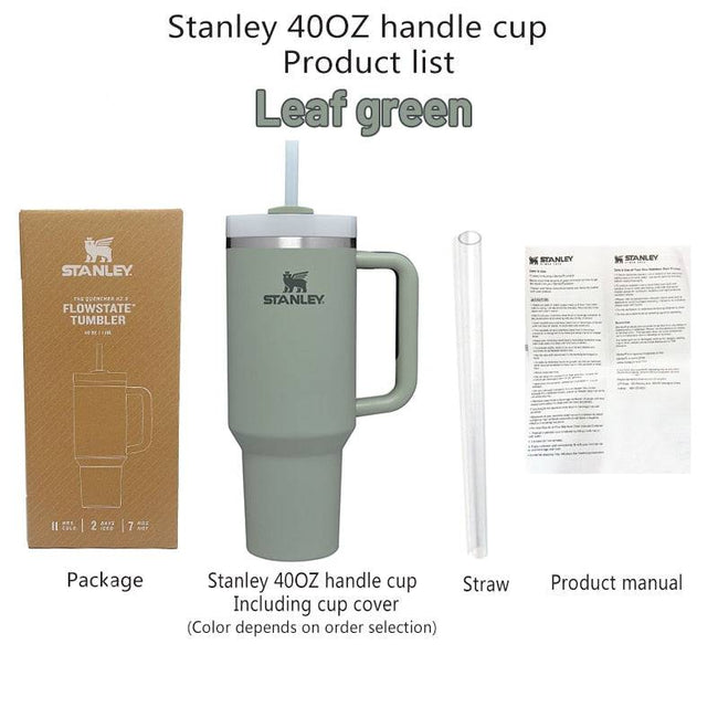 Stanley 40oz Quencher Tumbler With Handle With Straw Lids Stainless Steel Coffee Thermos Cup Car Mugs vacuum cup - TheWellBeing4All