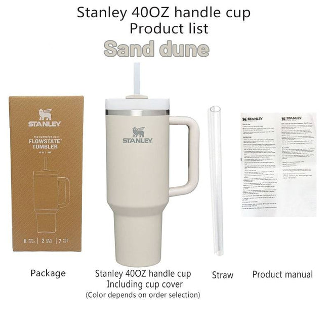 Stanley 40oz Quencher Tumbler With Handle With Straw Lids Stainless Steel Coffee Thermos Cup Car Mugs vacuum cup - TheWellBeing4All