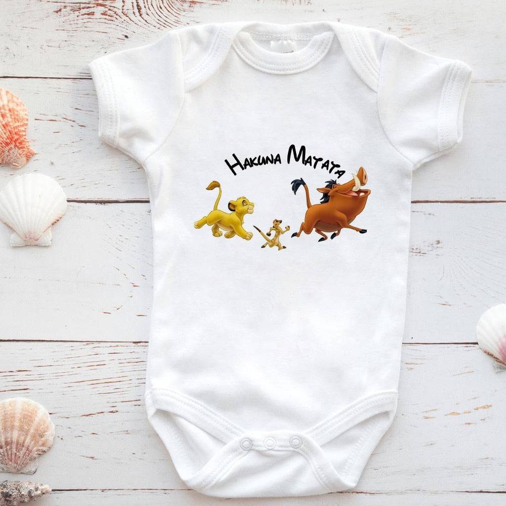 Versatile HAKUNA MATATA Lion King Simba Graphic Baby Girl Boy Romper Ropa Bebe Newborn Clothes - TheWellBeing4All