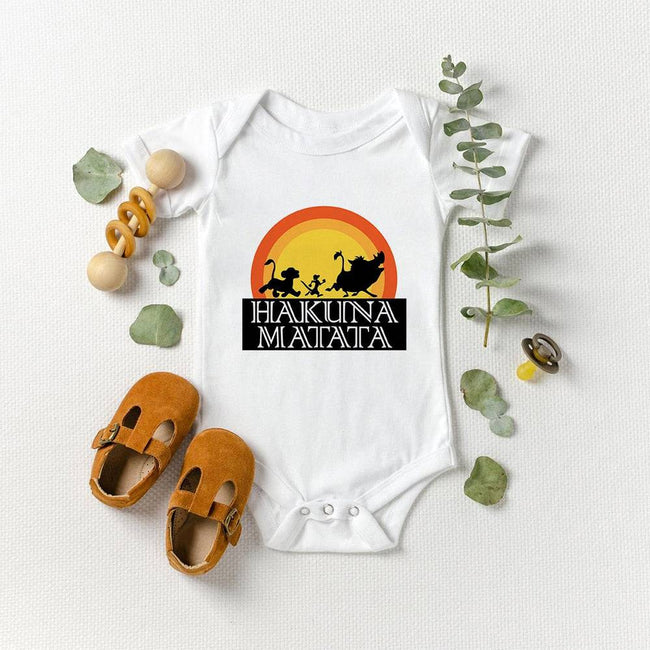 Versatile HAKUNA MATATA Lion King Simba Graphic Baby Girl Boy Romper Ropa Bebe Newborn Clothes - TheWellBeing4All