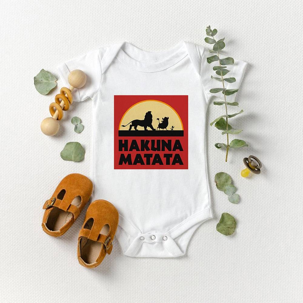 Versatile HAKUNA MATATA Lion King Simba Graphic Baby Girl Boy Romper Ropa Bebe Newborn Clothes - TheWellBeing4All