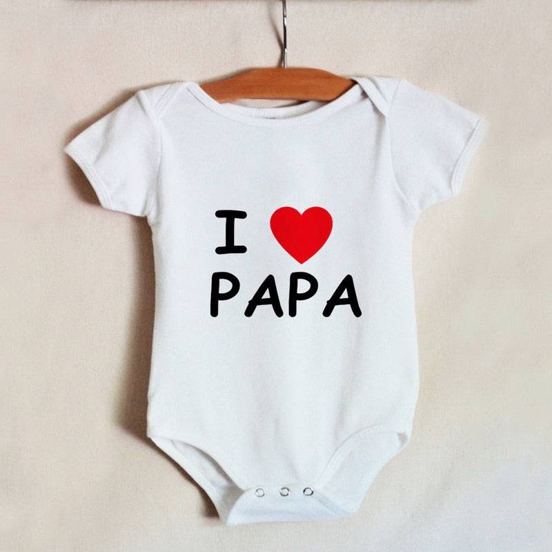 Newborn Infant Baby Clothes I Love Mom & Dad Cute Toddler Jumpsuits Boys Girls Long/Short Sleeve Cotton Bodysuits Outfits - TheWellBeing4All