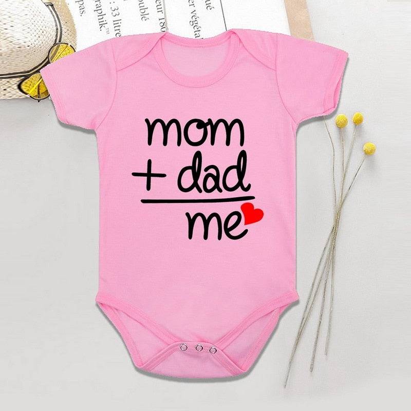 Newborn Infant Baby Clothes I Love Mom & Dad Cute Toddler Jumpsuits Boys Girls Long/Short Sleeve Cotton Bodysuits Outfits - TheWellBeing4All