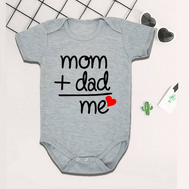 Newborn Infant Baby Clothes I Love Mom & Dad Cute Toddler Jumpsuits Boys Girls Long/Short Sleeve Cotton Bodysuits Outfits - TheWellBeing4All