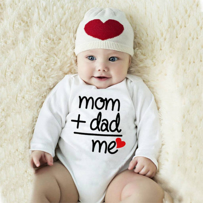 Newborn Infant Baby Clothes I Love Mom & Dad Cute Toddler Jumpsuits Boys Girls Long/Short Sleeve Cotton Bodysuits Outfits - TheWellBeing4All