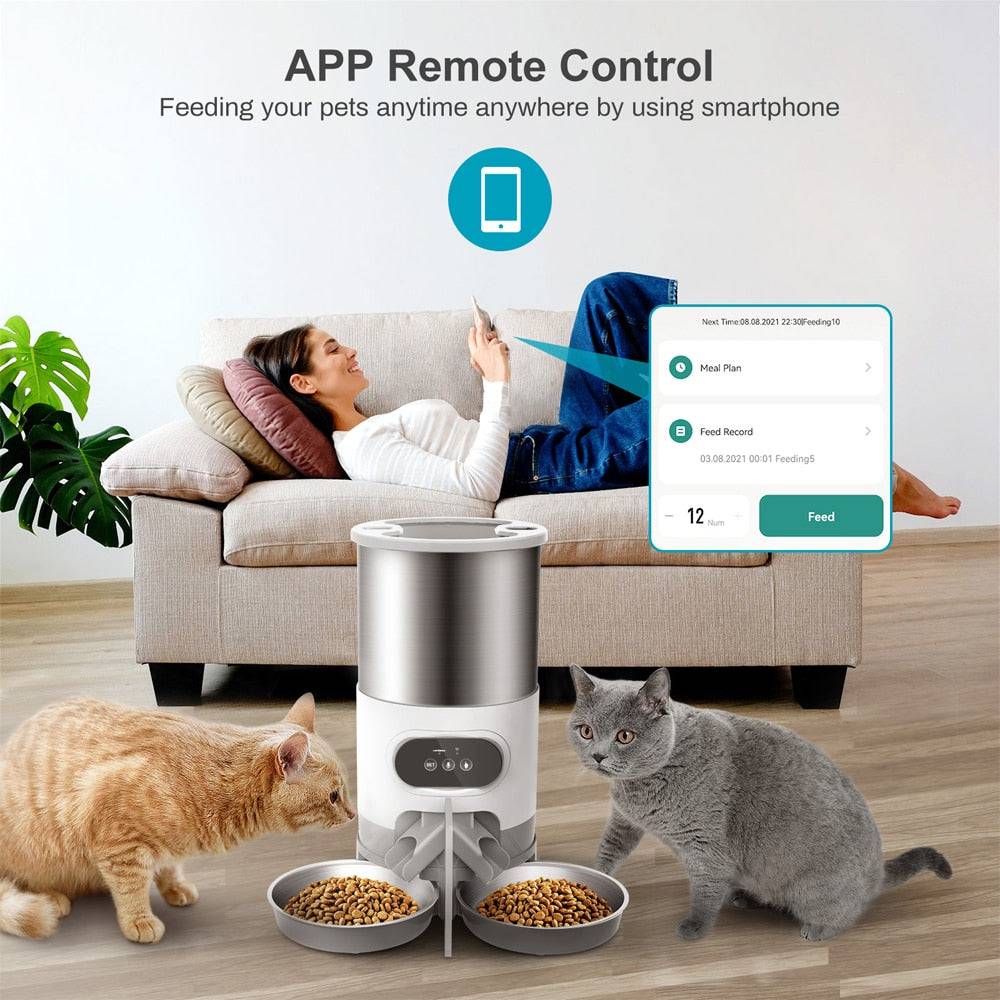 Tuya Smart APP Pet Feeder Cat And Dog Food Automatic Dispenser Suitable For Small And Medium-Sized Cats And Dogs Remote Feeding - TheWellBeing4All