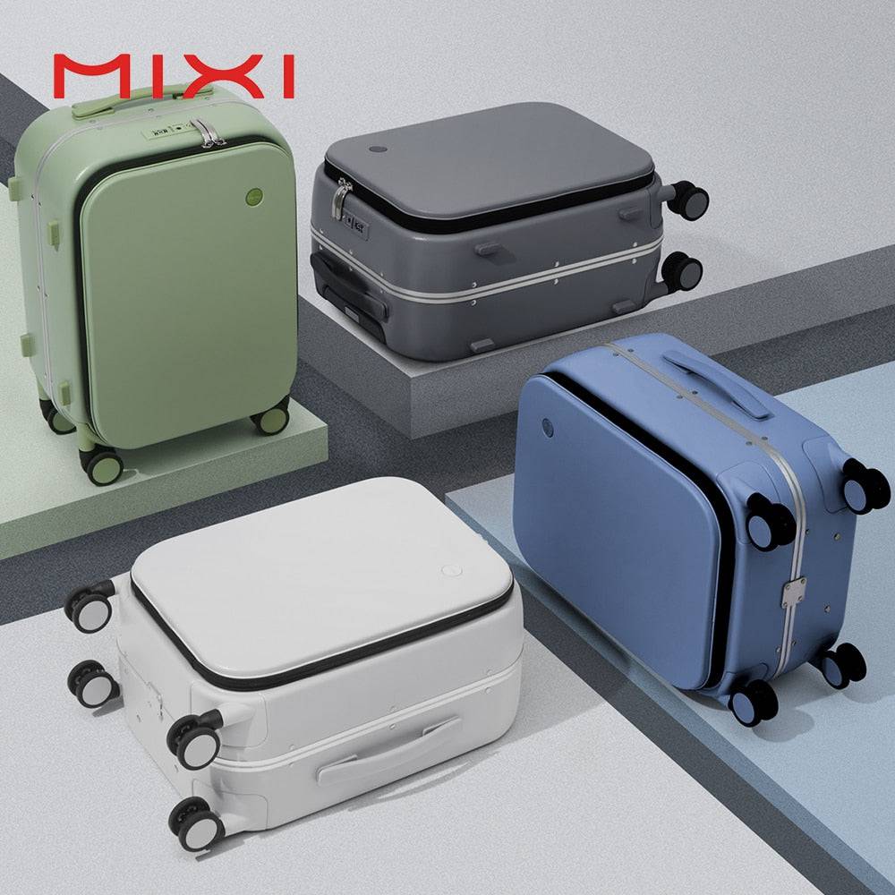 Mixi Patent Design Aluminum Frame Suitcase Carry On Rolling Luggage Beautiful Boarding Cabin - TheWellBeing4All