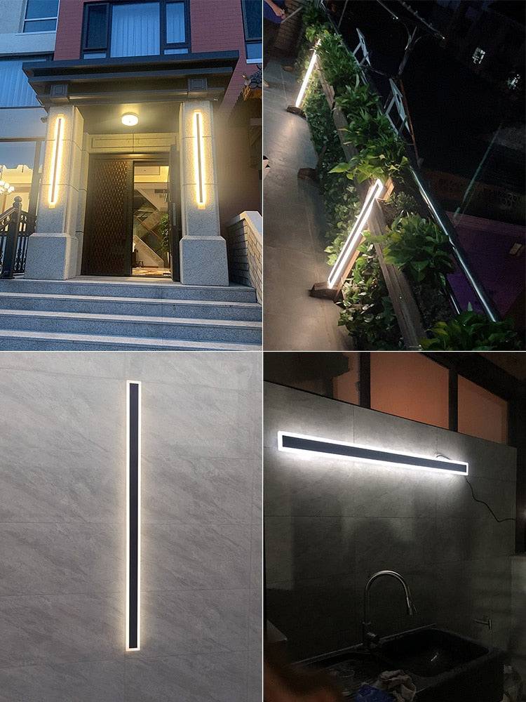 Wall Lamps Line Minimalist  Light Long Strip  Outdoor Waterproof Garden Decoration Villa Background Wall Garden Lights - TheWellBeing4All