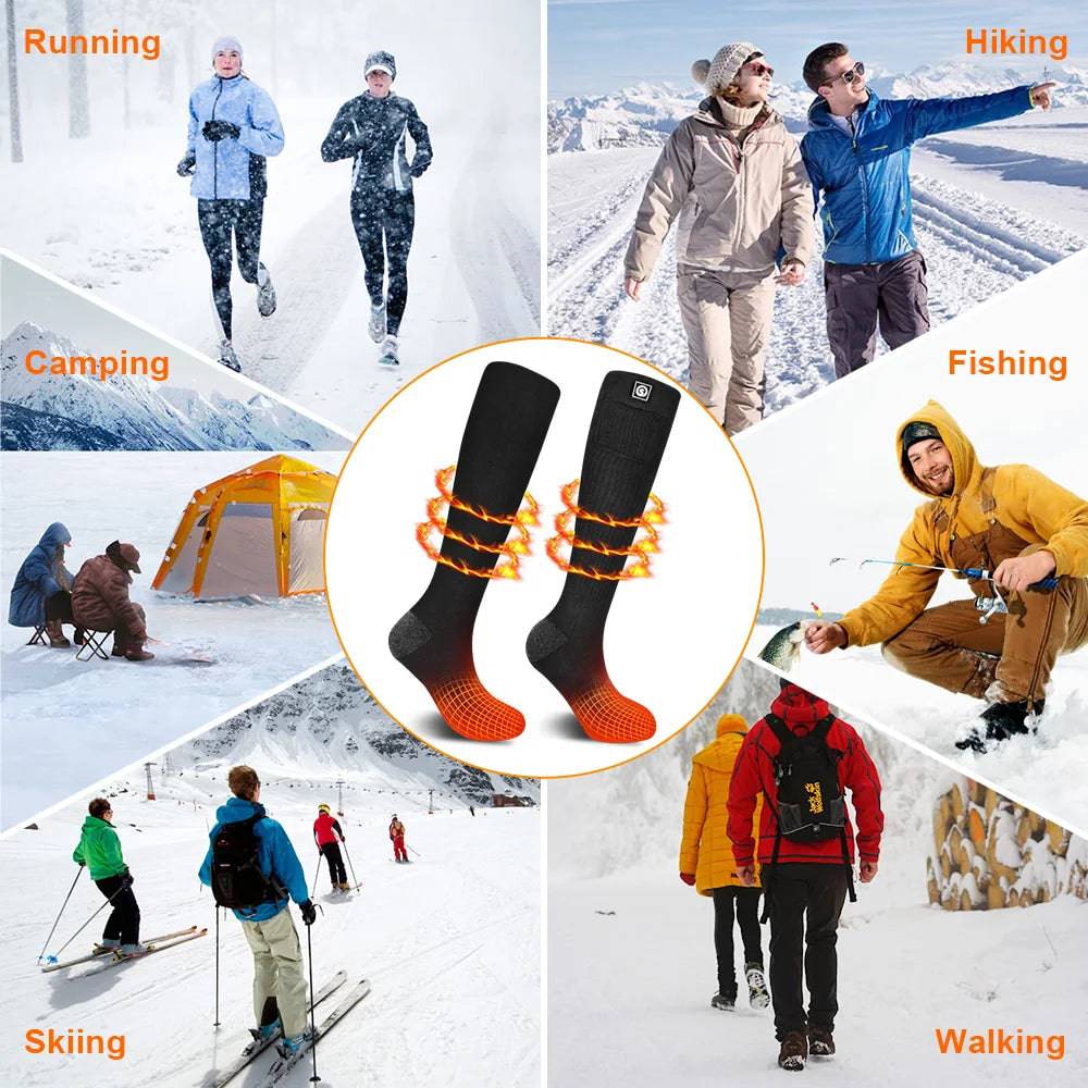 TheWellBeing™️Heated Socks Winter Warm Electric Heated Skiing Socks with Battery Sports Heaters Thermal Sock - TheWellBeing4All