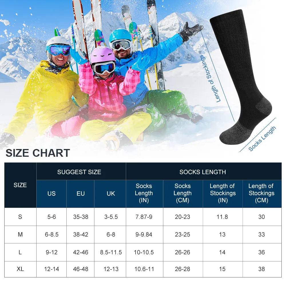 TheWellBeing™️Heated Socks Winter Warm Electric Heated Skiing Socks with Battery Sports Heaters Thermal Sock - TheWellBeing4All