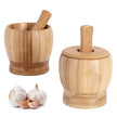 Bamboo Mashed Garlic Jar, Home Kitchen Food Stuffing Mixer, Grinding Bowl, Garlic Grinder with Cover - TheWellBeing4All