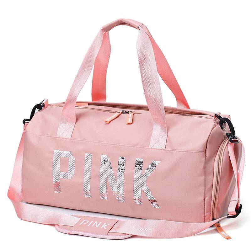 Sequins PINK Travel Bag Women Fitness Training Bag For Sports Gym Female Yoga Dry Wet Separation Shoes Bags - TheWellBeing4All