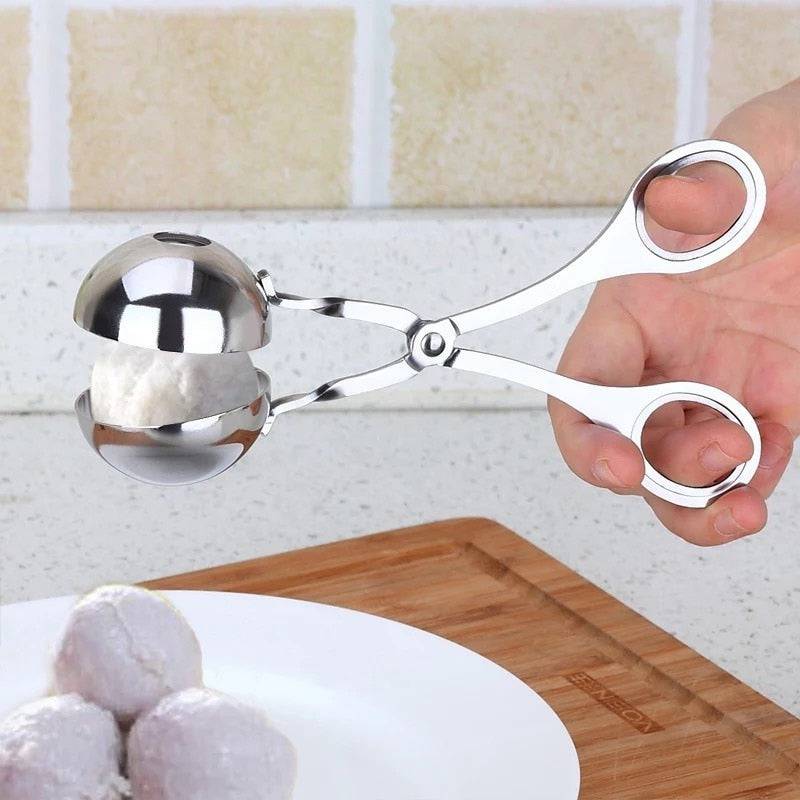 Stainless Steel Meatball Clamp Pill Round Rice Ball Maker Clip Tongs with Grip Pork Beef Meat Kitchen DIY Gadget - TheWellBeing4All