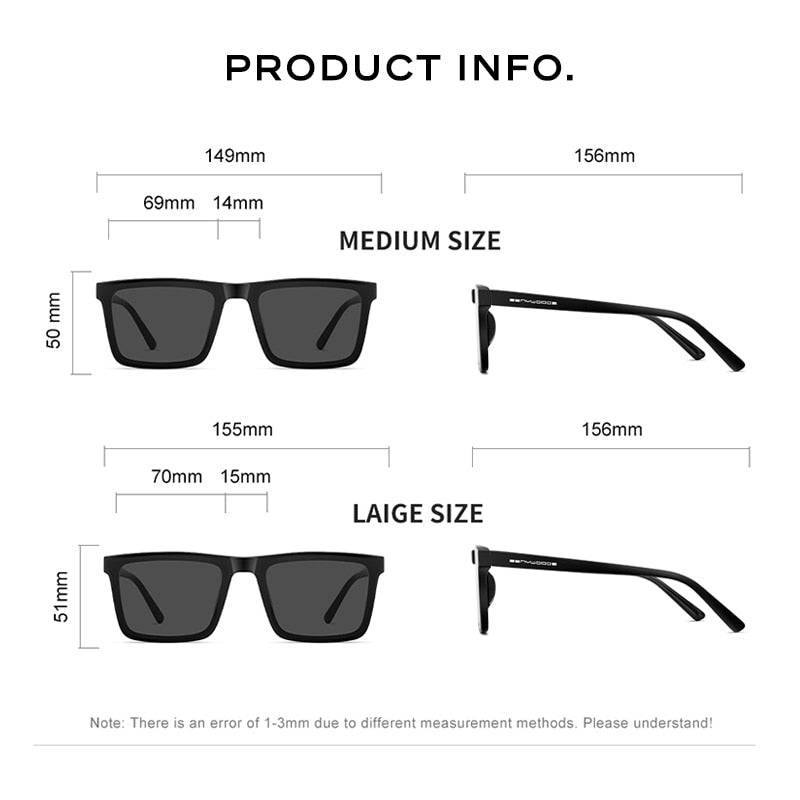 Polarized Sunglasses High Quality Acetate Square Flat Design Sun Glasses - TheWellBeing4All