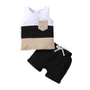 Infant Baby Boys Short Sets Patchwork Sleeveless Vest Tops with Pocket + Shorts 2pcs Summer Outfits for Toddler 6-36M - TheWellBeing4All