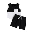 Infant Baby Boys Short Sets Patchwork Sleeveless Vest Tops with Pocket + Shorts 2pcs Summer Outfits for Toddler 6-36M - TheWellBeing4All