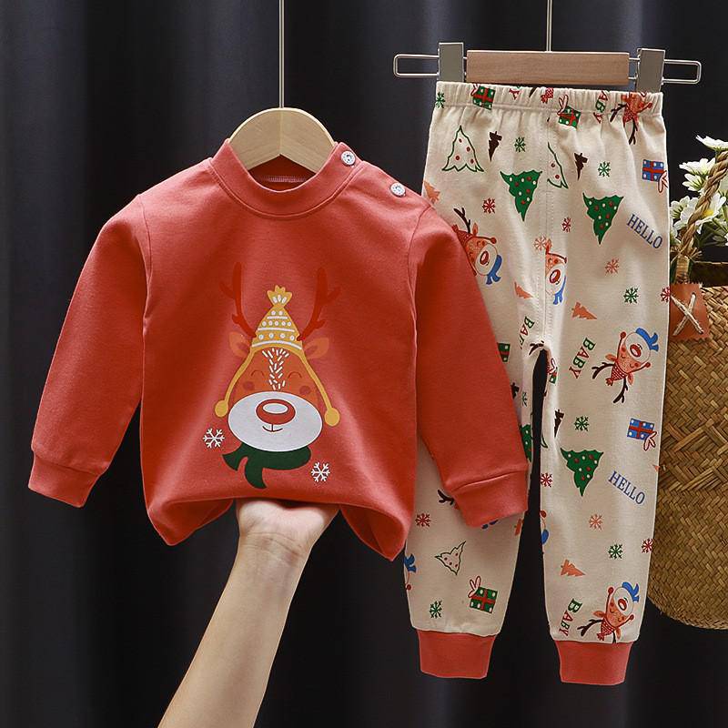 Fall Winter Pure Cotton Baby Underwear Set Printed Cartoon Children 2 Piece Set Fashion Autumn Clothes Kids Long Sleeve Suit - TheWellBeing4All