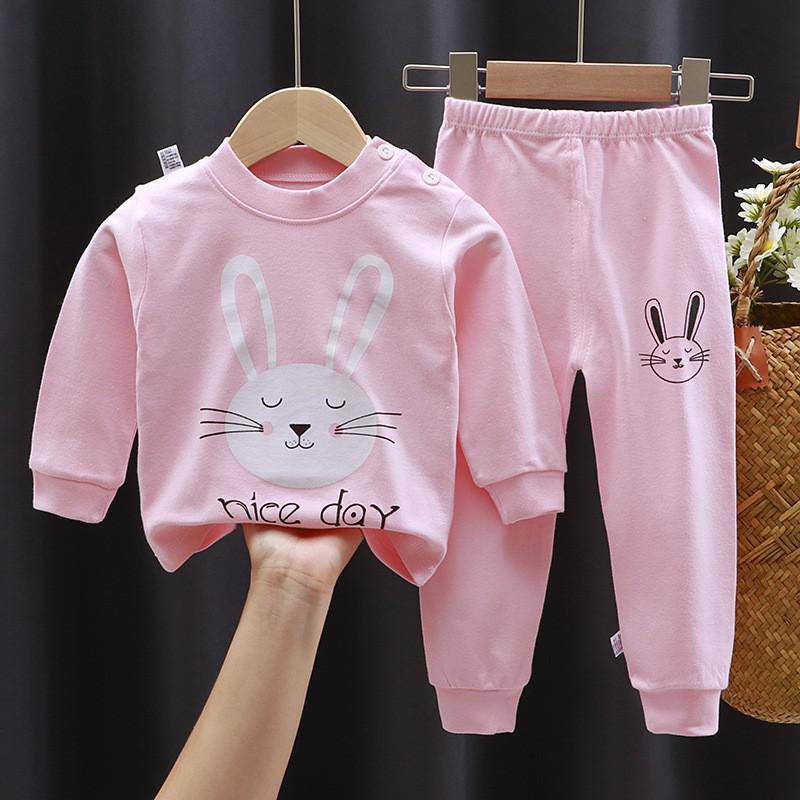 Fall Winter Pure Cotton Baby Underwear Set Printed Cartoon Children 2 Piece Set Fashion Autumn Clothes Kids Long Sleeve Suit - TheWellBeing4All