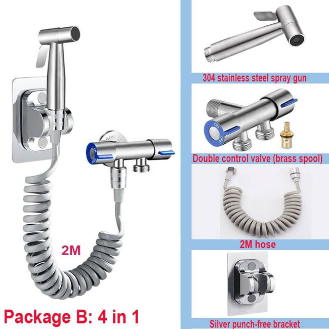 Toilet booster handheld sprinkler stainless steel sprayer bathroom accessories - TheWellBeing4All