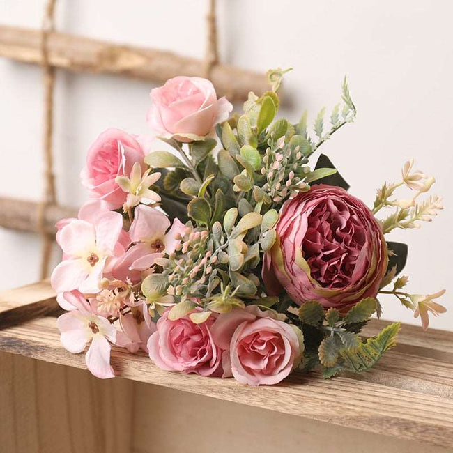 Artificial Roses Flowers High Quality Big Bouquet Luxury Fake Flower Arrangement Bulk - TheWellBeing4All