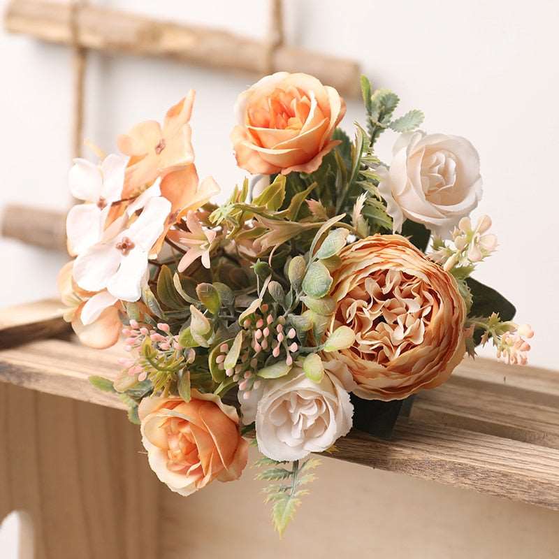 Artificial Roses Flowers High Quality Big Bouquet Luxury Fake Flower Arrangement Bulk - TheWellBeing4All