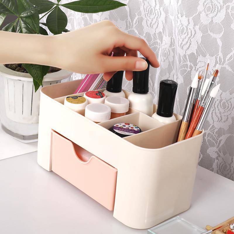 Nail Storage Box Plastic Drawer Style Easy to Clean Desktop Organization Large Capacity Cotton Swab Polishing Sand Strip Toolbox - TheWellBeing4All