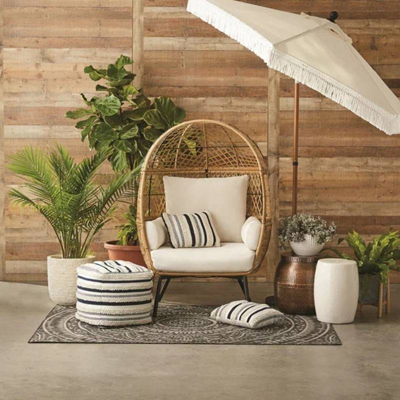 Better Homes & Gardens Wicker Kid's Outdoor Egg Chair with Cushions - TheWellBeing4All