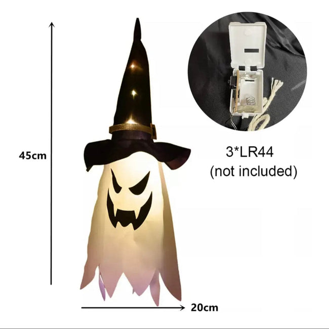 Enchanting LED Halloween Decoration: Glowing Ghost Hat Lamp for Festive Ambiance - TheWellBeing4All